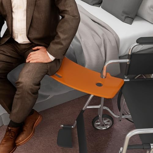 Curved Transfer Board Wheelchair Accessories for Transferring to Wheelchair ，Chair, Bed, Toilet, Car for Patient, Elderly, Disabled, 31.1 * 9.84 * 0.46" 3.64 lbs ABS Transfer Devices (Orange)