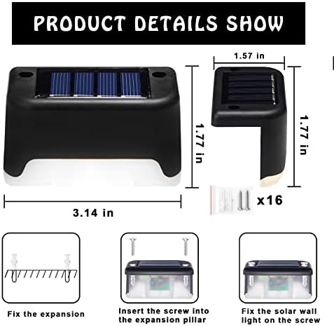 K.E.J. Solar Pool Side Lights Color Changing Solar Deck Lights Outdoor LED Step Light Waterproof Pool Accessories Decor for Stairs Fence Yard Driveway Pathway Yard Backyard Garden (16)