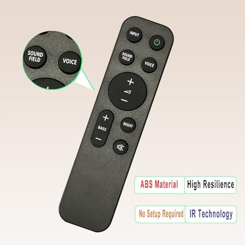 RMT-AH513U Replacement Remote Control Compatible with Sony SoundBar HT-SC40 HT-S400 SA-SC40 SA-S400 SA-WS400 SA-WSC40 HTSC40 HTS400 SASC40 SAS400 SAWS400 SAWSC40