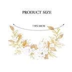 CASDRE Flower Bride Wedding Hair Vine Pearl Bridal Headpiece Leaf Hair Accessories Hair Piece for Women and Girls (B Gold)