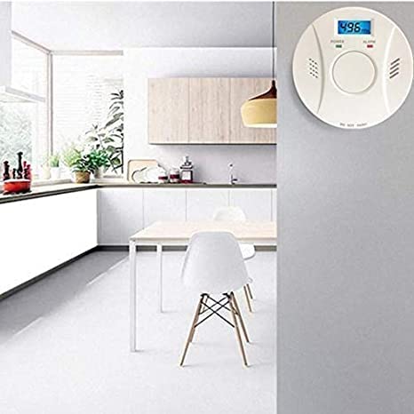 Linsoal 2 Pack Smoke Detector and Carbon Monoxide Detector co2 Detector Battery Powered with Test/Reset Button