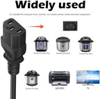 Power Cord Cable for Instant Pot Electric Pressure Cooker, Power Quick Pot, Rice Cooker, Microwave, Soy Milk Maker, and More Kitchen Appliance 3ft Replacement 3 Prong Cable
