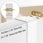 KitchLife Over The Door Hooks Hanger with Extended Arms for Easy Use by Women, Fits 1 3/4" Doors, L18U - Bathroom Accessories and Towel Rack Organization - 1 Pack, White