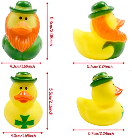 36 Pcs St. Patrick's Day Rubber Ducks,Baby Showers Accessories,Mini 2.16" Duckies Bath Toys for Kids St. Patrick's Day Party Favors,Gift Exchange (St. Patrick's Day)