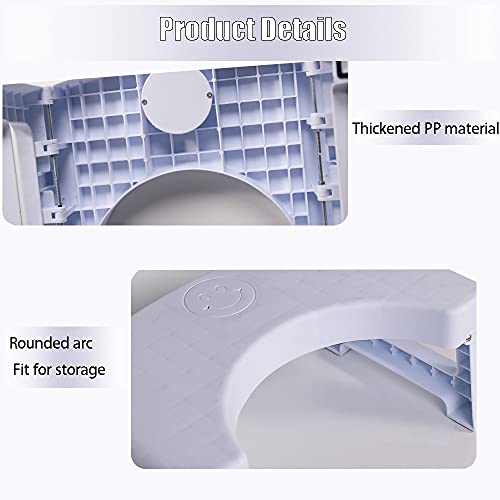 Toilet Stool Poop Stool Adult, Toilet seat Footstool, Foldable Bathroom Stool with Scented Bead Box Folding Squat for Toddler and Adult Replaceable Spice Box Fit for Toddler and Adult, 7inch(White)