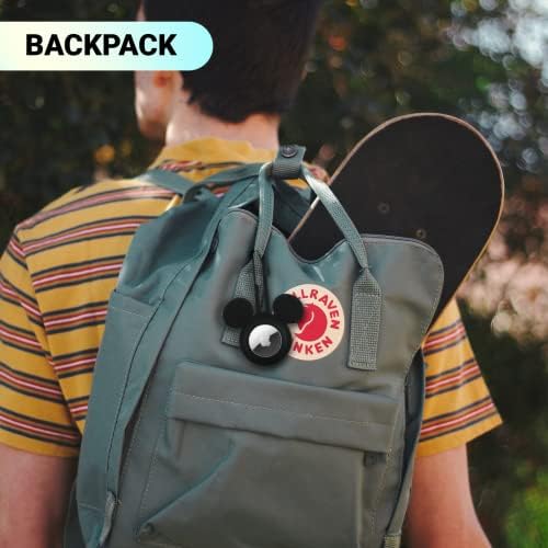 Disney Mickey Mouse Ears 4-Pack Silicone Airtag Holder Case- 4 Airtag Keychain Holder Included- Mickey Mouse Airtag Loop with 4 Designs- Keychain Accessories for Apple Airtag- Airtag Case 4 Pack