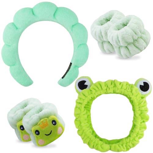 Chanaco Face Wash Headband, Spa Headband, Skincare Headband, Makeup Headband, Wrist Bands for Washing Face, Funny Gifts for Women, Cute Hair Accessories for Girls