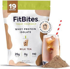Boba Tea Protein 100% Whey Protein Powder Isolate (Milk Tea), Natural Energy Coffee Replacement, Sugar Free, Gluten Free, Lactose Free, Soy Free, Real Ingredients, 5.9g BCAAs