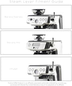 Crema Coffee Products - Replacement Steam Lever Compatible with Breville Espresso Machines - Black/Silver - Fits the Barista Express, Infuser, Barista Pro