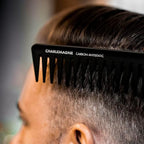 Charlemagne Men's Carbon Comb - Shatterproof Styling Comb for Hair & Beard - Tools & Appliances - 19cm Coarse Teeth