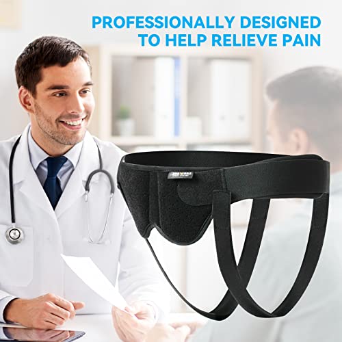 Hernia Belts for Men,Medical Hernia Guard Inguinal Truss for Single/Double,Sports Hernia Adjustable Waist Strap with 2 Removable Compression Pads (X-Large)