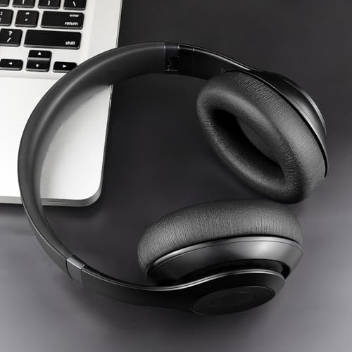 SOULWIT Replacement Earpads for Beats Studio Pro Wireless Noise Cancelling Headphones, Cushions Ear Pads with Soft Protein Leather, Noise Isolation Foam - Black