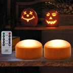 HOME MOST 2-Pack Halloween Pumpkin Lights with Remote/Timer - Orange Pumpkin Lights LED Battery Operated Decor - Halloween Jack-O-Lantern Outdoor Decorations -