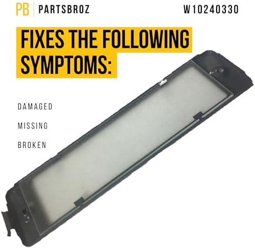 PartsBroz W10240330 Light Housing Lens Cover - Compatible With Whirlpool Maytag KitchenAid Amana Microwave Oven - Replaces AP4372897 W10210873 1482659 PS2349147 Ultra Durable Replacement