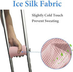 SPRING SEAON Crutches Padding Ice Silk Waffle Pattern Universal Crutch Pads for Armpits and Hand Grips Pads for Crutches Underarm Crutch Cushions Crutch Covers Pillows Crutch Accessories (Pink)