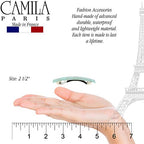 Camila Paris CP3072 French Hair Barrette Clip for Girls, Set of 2 Mint Rubberized Metal Clasp Strong Hold Grip Hair Clips for Women, No Slip Durable Styling Girls Hair Accessories, Made in France