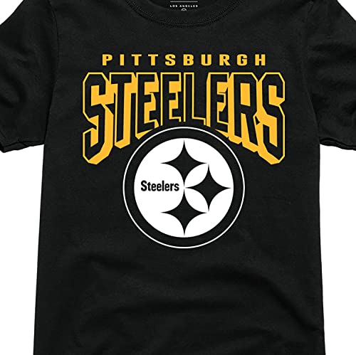 Junk Food Clothing x NFL - Pittsburgh Steelers - Bold Logo - Unisex Adult Short Sleeve Fan T-Shirt for Men and Women - Size X-Large