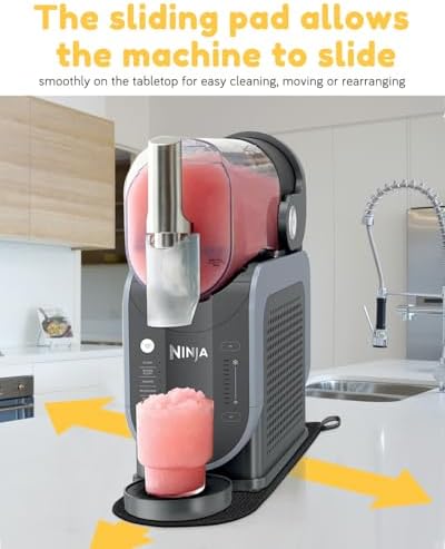 Sliding Pad for Ninja Slushie Machine FS301 and FS300 Professional Frozen Drink Machine Quickly Slide Frozen Drink Machine on Table - Convenient Storage Strap - Accessories for Ninja Drink Maker
