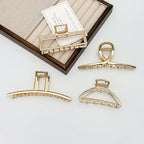4 Pack Large Metal Hair Clips for Thin to Thick Curly Hair, 4.3 Inch Big Nonslip Gold Color Clamps, Perfect Fashion Jaw Claw Hair Styling Accessories for Women and Girls, Christmas Gifts