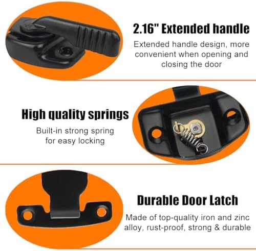 2 PCS Smoker Door Latch Kit for 1077 PBV4PS2, Pit Boss Pro Series II 4-Series Vertical Wood Pellet Smoker, Replacement Parts for Most of Cuisinart Masterbuilt Smoker Door Latch + 8pcs Screws