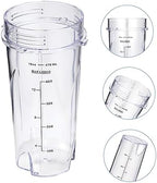 16oz Replacement Cups for Ninja QB3001SS Fit Compact Personal Blender, with Lids- 2 Pack.