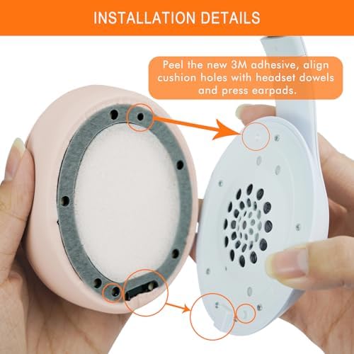 Studio 3 Ear Pads Replacement, GEVO Earpad Cushions for Beats Studio 2 3 Wired Wireless Over-Ear Headphones, Studio3 Ear Cups with Strong Adhesive (Rose Gold)