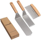 Professional Metal Spatula Set - Stainless Steel Spatula and Griddle Scraper - Heavy Spatula Griddle Accessories Great for Cast Iron Griddle BBQ Flat Top Grill - Commercial Grade