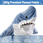 DDMY Shark Blanket Cozy Blanket Hoodie, XL Size Flannel Shark Onesie Wearable Blanket for Adult Cartoon Throw Blankets Cute Shark Sleeping Bag Funny Halloween Blanket Christmas Blanket Shark Costume
