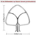 4.5-5QT Stainless Steel Flat Beater for KitchenAid Stand Mixer, Kitchen Aid Paddle Attachment Accessories/No coating/Dishwasher Safe Replacement for K45 KN15E1X KSM75 and Other Models