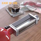 Pasta Roller, Pasta Maker Attachment Compatible with KitchenAid Stand Mixer, 8 Thickness Adjustable Pasta Roller, Stainless Steel Pasta Maker Replacement, Medium, Silver