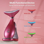 Lily Neck Face Massager, Face Sculpting Tool, 3-in-1 Facial Device with Thermal, Triple Action Care, for Enhanced Absorption Radiance Contouring Elasticity and Lymphatic Drainage (With Stand)