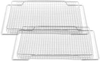 Upgraded Air Fryer Basket Replacement for Breville Smart Oven Parts 304 Stainless Steel Air Fryer Tray BOV800XL Pro BOV845BSS Breville Air Fryer Accessories Mesh Basket Oven Baking Pan 2 Pcs