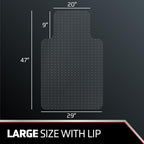 NINJA Easy Glide Office Chair Mat for Carpet Floors, Strong Slip Resistant Under Desk Floor Protector, Stay in Place Plastic Computer Mats for Rolling Work and Gaming Chairs, 29x47 Inch, Clear Lip