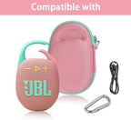 co2CREA Hard Carrying Case Replacement for JBL Clip 5 Waterproof Portable Mini Speaker (Pink Case)
