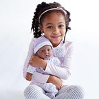 JC Toys La Baby African American Baby Doll Set – 11 Inch Soft Baby Doll with Accessories Including a Removable Purple Outfit – Small Baby Doll Toy for Children 12 Months and Older