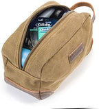 emissary Men's Toiletry Bag, Leather and Canvas Travel Toiletry Bag, Dopp Kit for Men, Travel Bathroom Bag Men's Shaving Kit, Travel Kit Small Bags for Men, Shaving Bag for Travel Accessories (Brown)