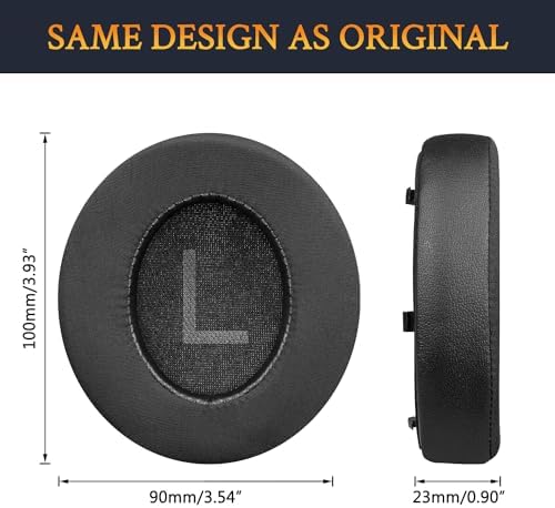 SOULWIT Cooling Gel Earpads Replacement for Anker Soundcore Space Q45 Headphones, Ear Pads Cushions with Ice Silk Fabric, High-Density Noise Isolation Foam - Black