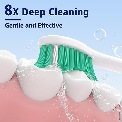 Toptheway Replacement Brush Heads Compatible with Sonicare E-Series Essence Xtreme Elite Advance and CleanCare Screw-On Toothbrush Handles 7022/66, 6 Pack