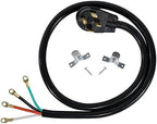 Certified Appliance Accessories 40-Amp Appliance Power Cord, 4 Prong Range Cord, 4 Wires with Eyelet Connectors, 4 Feet, Copper Wire