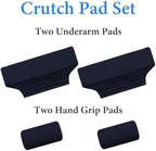 SPRING SEAON Crutches Padding Ice Silk Waffle Pattern Universal Crutch Pads for Armpits and Hand Grips Pads for Crutches Underarm Crutch Cushions Crutch Covers Pillows Crutch Accessories (Navy Blue)
