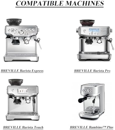 Pressurized filter basket compatible with Breville sage BES870/875/880/878/840/810 Barista Infuser bambino plus BES 500 One Cup Dual Wall Filter, 54mm coffee machine replacement accessories