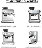 Pressurized filter basket compatible with Breville sage BES870/875/880/878/890/810 Barista Infuser bambino plus BES 500 Two Cup Dual Wall Filter, 54mm coffee machine replacement accessories