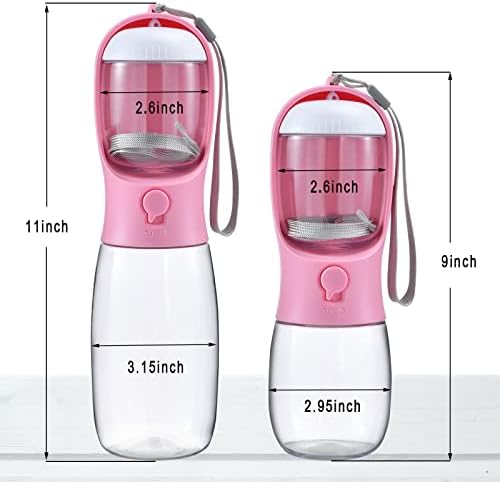 Dog Water Bottle with Food Container, Travel Puppy Water Bowl, Portable Pet Dispenser, Dog Stuff Accessories Items, Puppy Essentials Necessities for Yorkie Chihuahua Cat Walking and Hiking