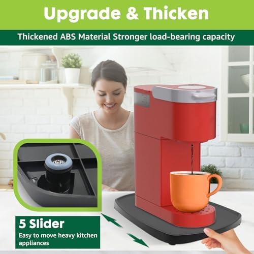 Appliances Slider Tray for Coffee Maker & Coffee Pot, Kitchen Small Appliances Sliding Mat Countertop Organizer, Coffee Bar Accessories Storage Sliding Board for Keurig, Ninja, Toaster(11.4''×13.3'')