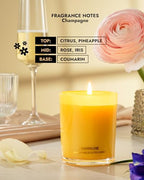 96NORTH | Pure Champagne Candle | 100% Natural Soy Wax | Jar Candle | Natural Fragrance Technology | Non Toxic | Up to 35 Hours Burning Time | Aromatherapy Gift for Men and Women