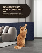 78.7"x15.8" Cat Scratch Mat,Trimmable Self-Adhesive Carpet,DIY Climb Cat Scratcher for Cat Couch Furniture or Wall Protector,Covering Cat Tower,and Replacement Pads (Dark Blue)