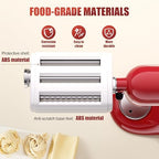 Pasta Maker Attachment 3 in 1 Set for All KitchenAid Stand Mixers Included Pasta Sheet Roller, Spaghetti Cutter, Fettuccine Cutter Maker Accessories and Cleaning Brush