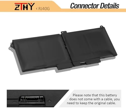ZTHY 63Wh RJ40G Laptop Battery Replacement for Dell Latitude 14 5420 Latitude 15 5520 Precision 15 3560 Series P137G P137G001 P104F P104F001 P104F002 075X16 01K2CF WY9DX 0WK3F1 0M3KCN 005R42 15.2V