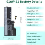 01AV421 T480 T480 T580 Internal Battery Replacement for Lenovo ThinkPad T470 T480 T580 A475 A485 TP25 Series Notebook, for Lenovo Laptop Thinkpad Battery 01AV419 01AV489 01AV420 SB10K97577 SB10K97578