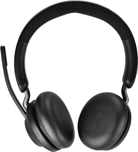 Replacement Earpads for Jabra Evolve2 65 (65MS 65UC USB)/Evolve2 40 (40UC 40MS USB)/Elite 45h On-Ear Wireless Headset, Headphone Ear Pads Cushions with Softer Protein Leather